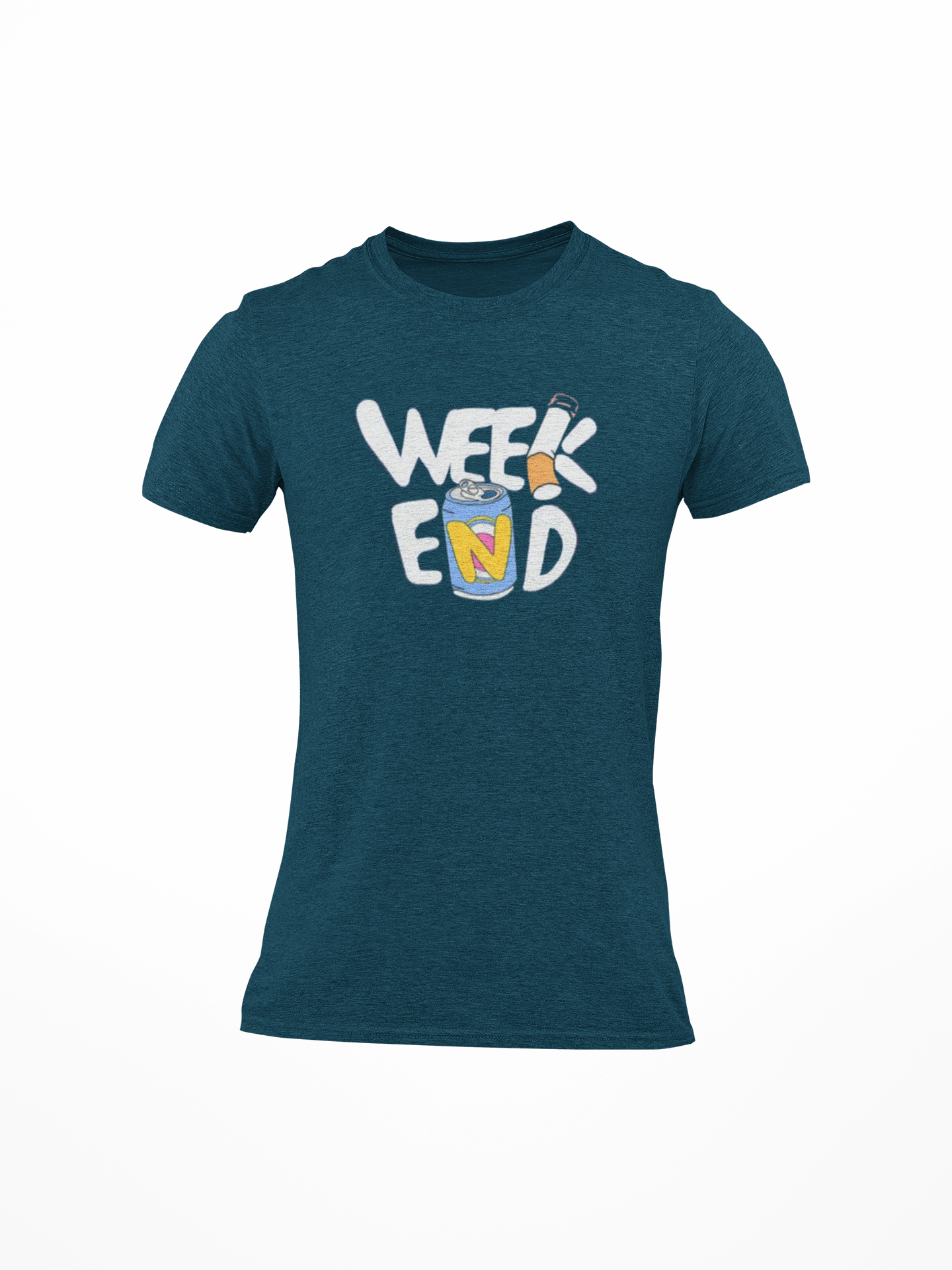 Men's Weekend Graphic Printed Round Neck T-Shirt