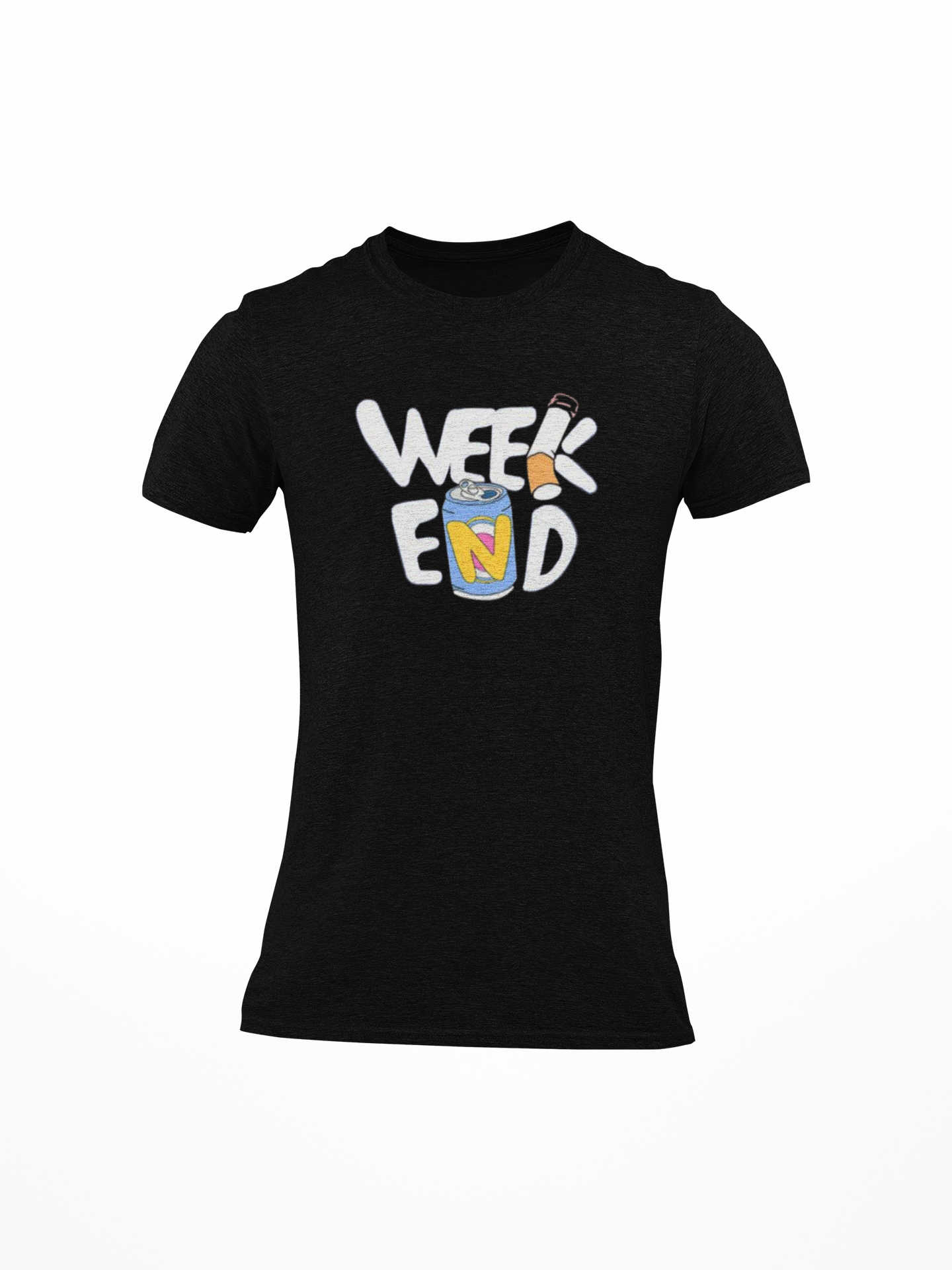 Men's Weekend Graphic Printed Round Neck T-Shirt