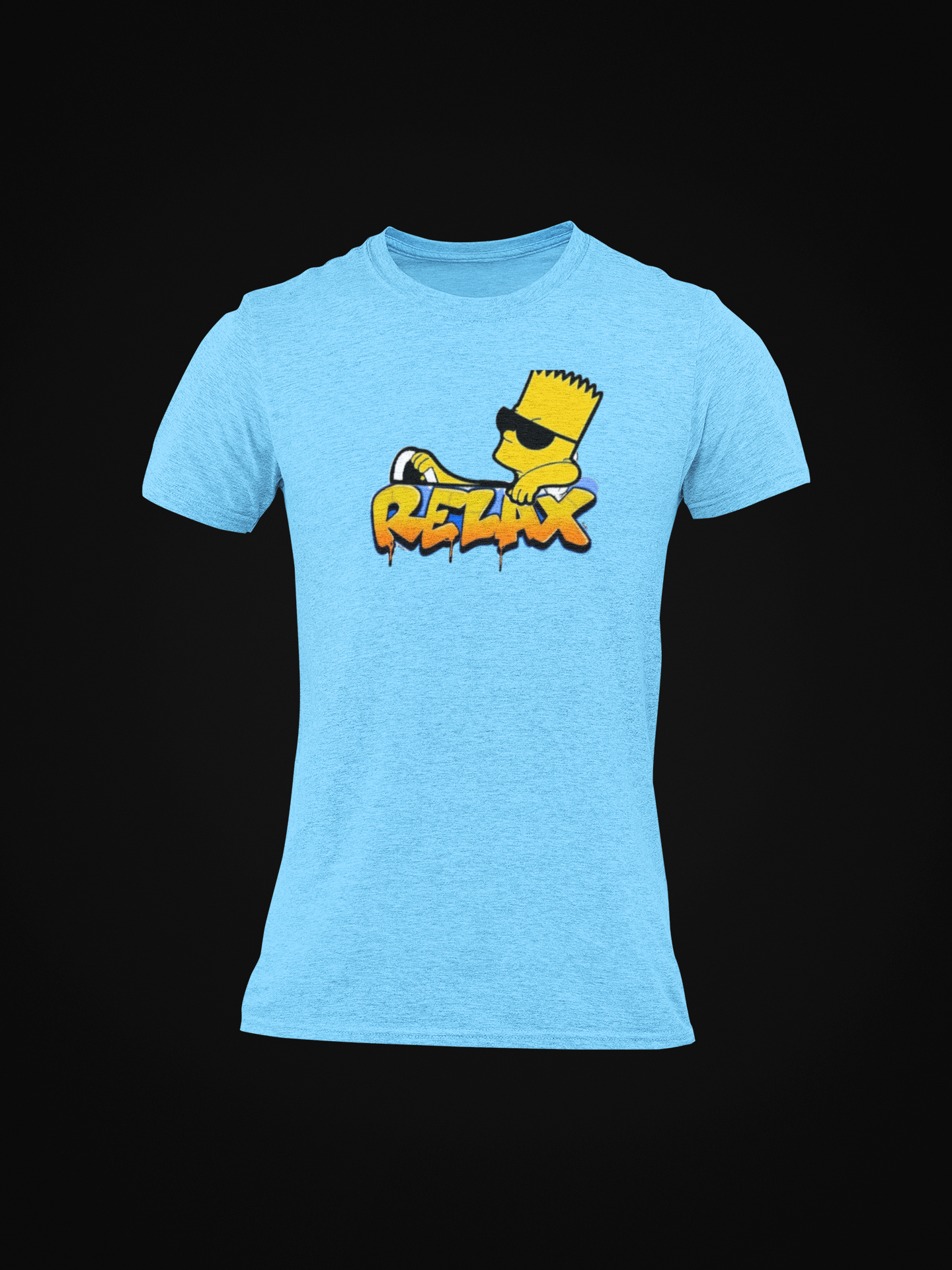 Relax Cartoon Graphic Round Neck T-Shirt