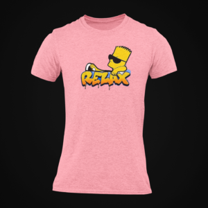 Relax Cartoon Graphic Round Neck T-Shirt