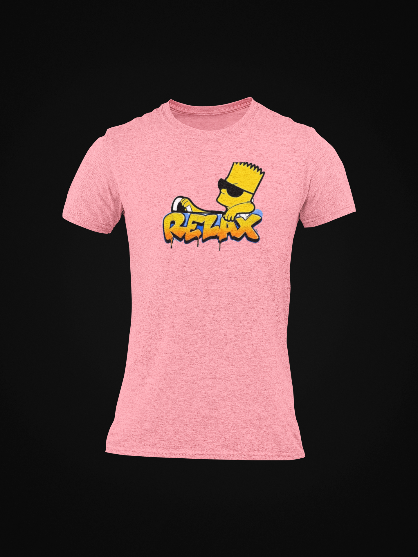 Relax Cartoon Graphic Round Neck T-Shirt