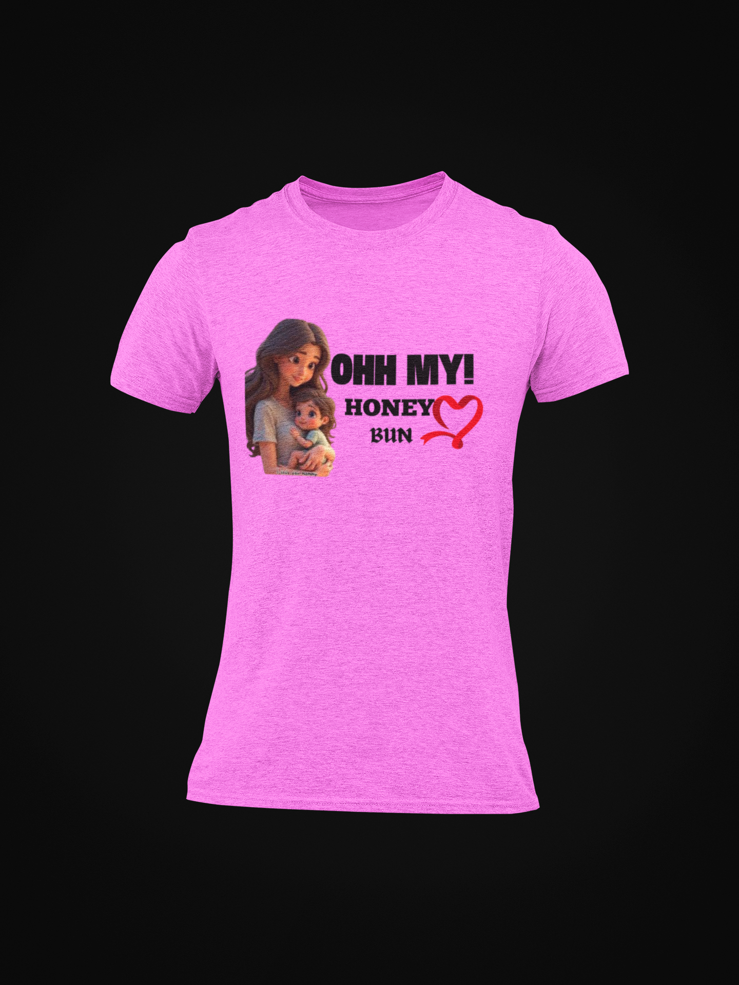 Ohh My Honey Bun Printed Round Neck T-Shirt