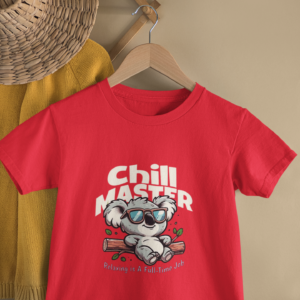 Kids Chill Master Koala Print Round Neck T-Shirt