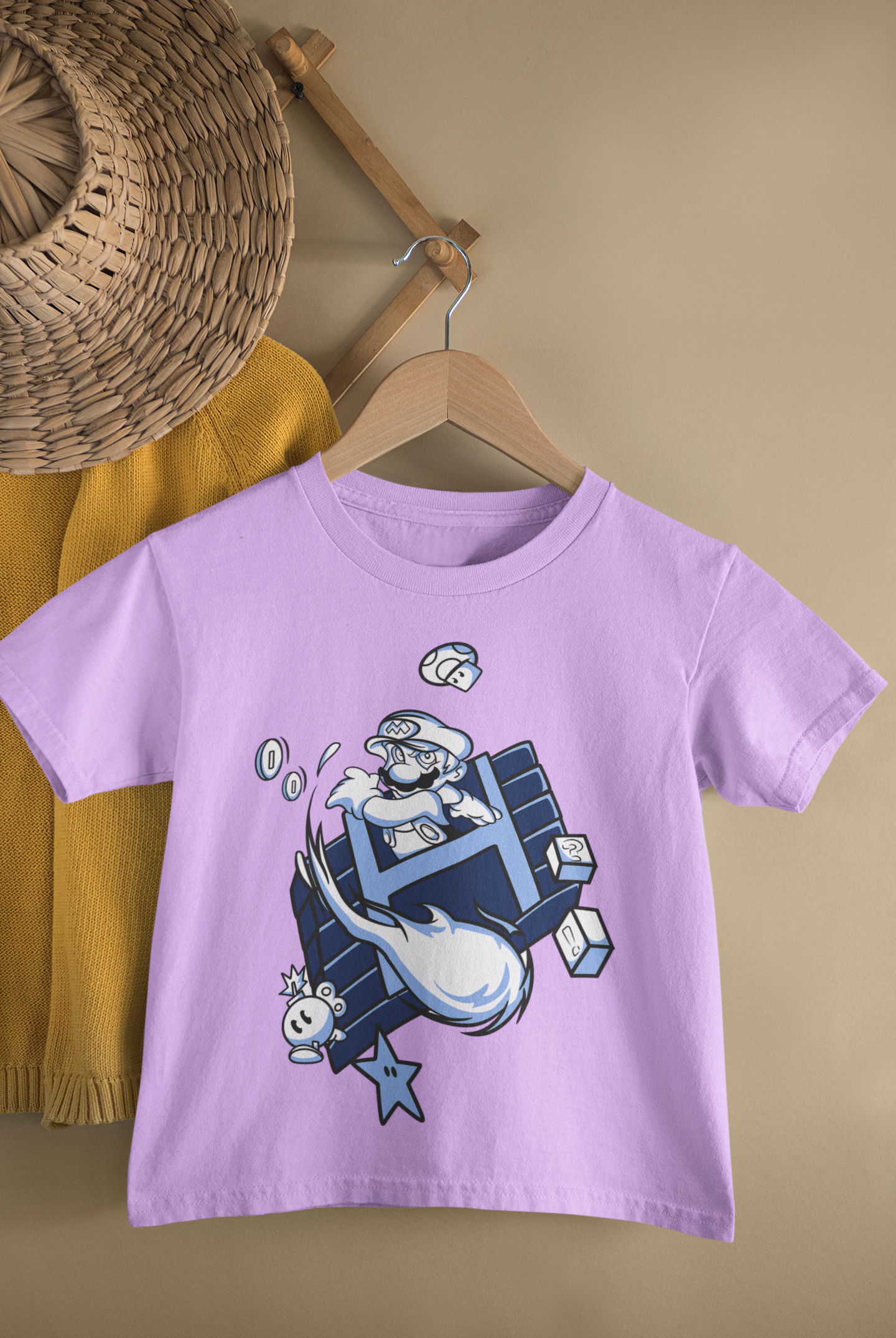 Kids Super Mario Gaming Cartoon Print Round Neck T-Shirt