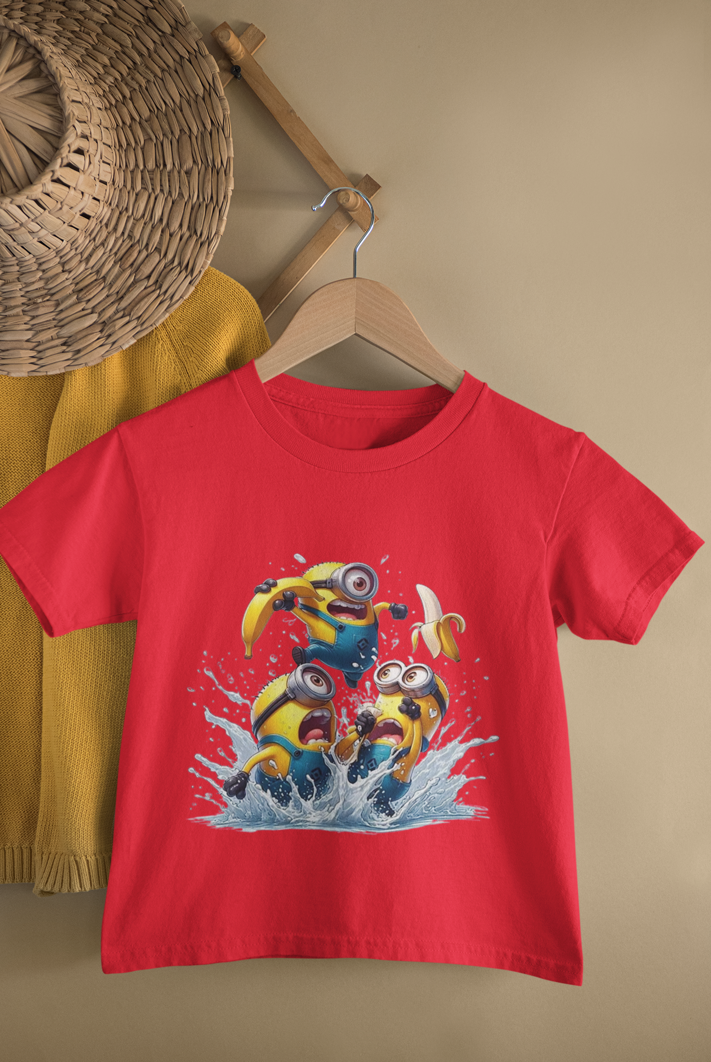 Kids Funny Cartoon Graphic Round Neck T-Shirt