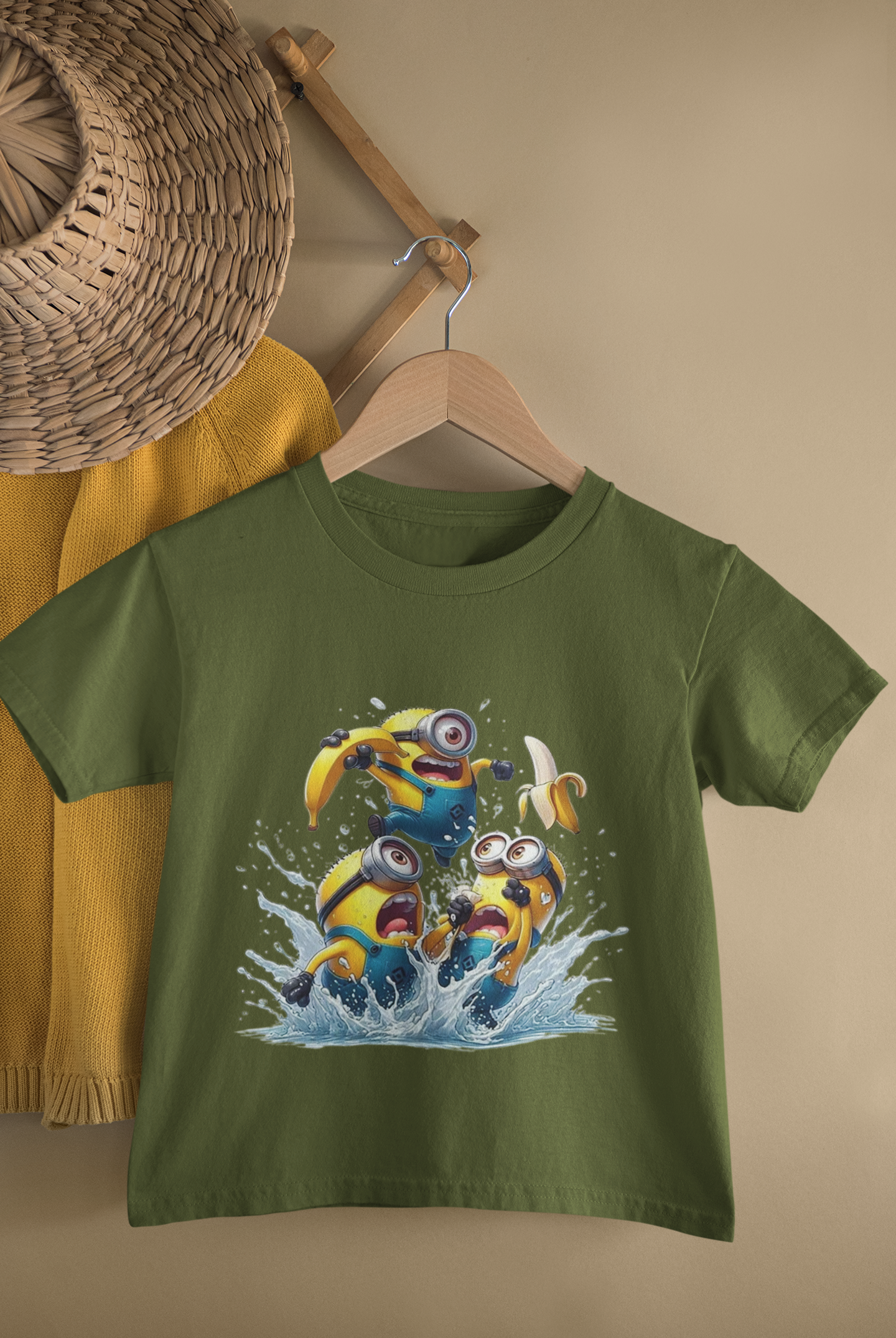 Kids Funny Cartoon Graphic Round Neck T-Shirt