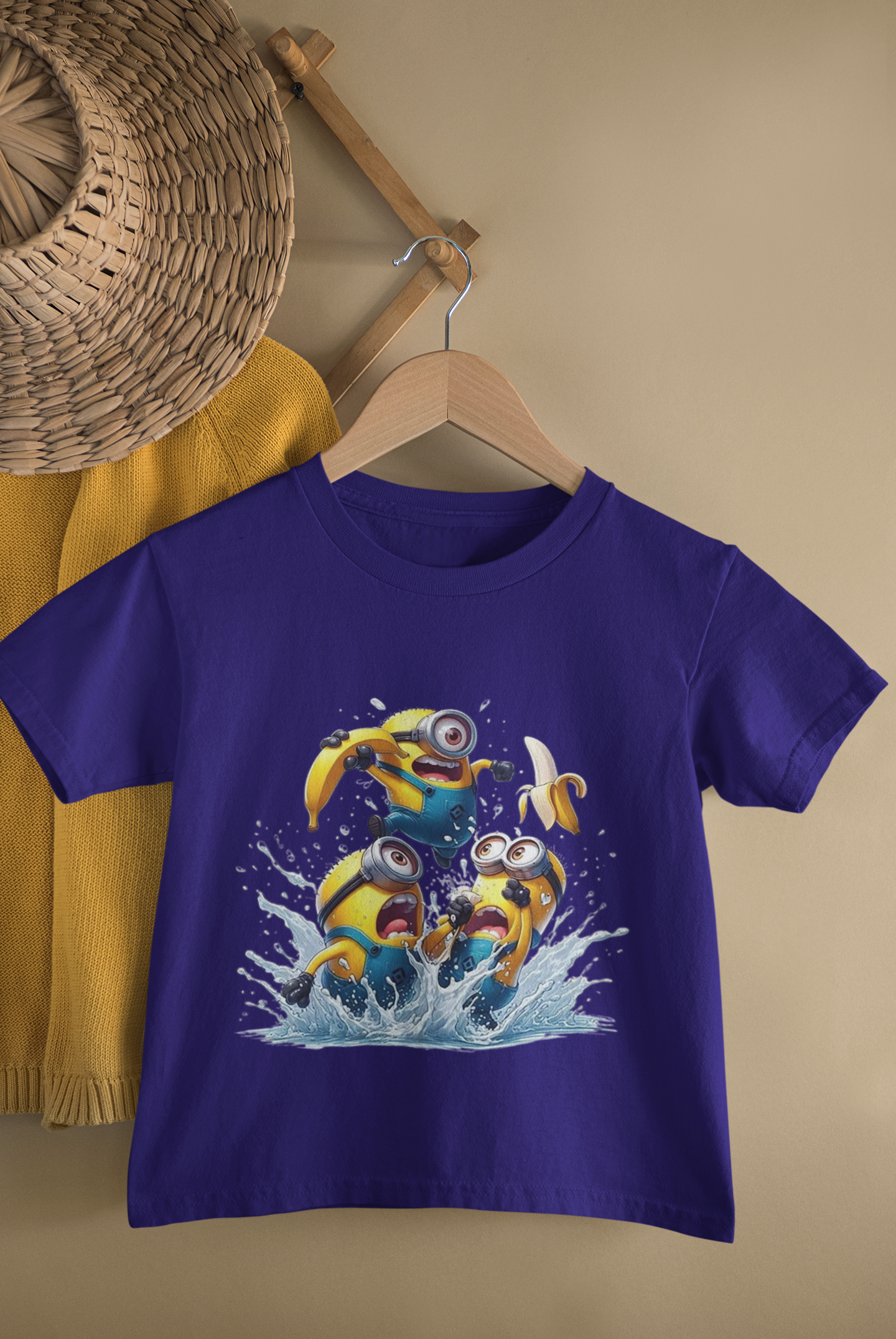 Kids Funny Cartoon Graphic Round Neck T-Shirt