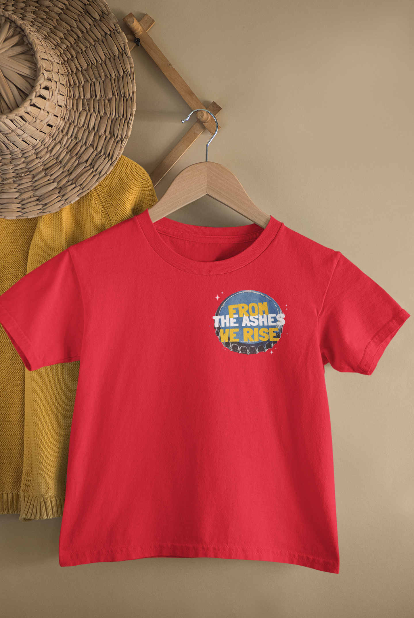 Kids From The Ashes We Rise Quote Print Round Neck T-Shirt