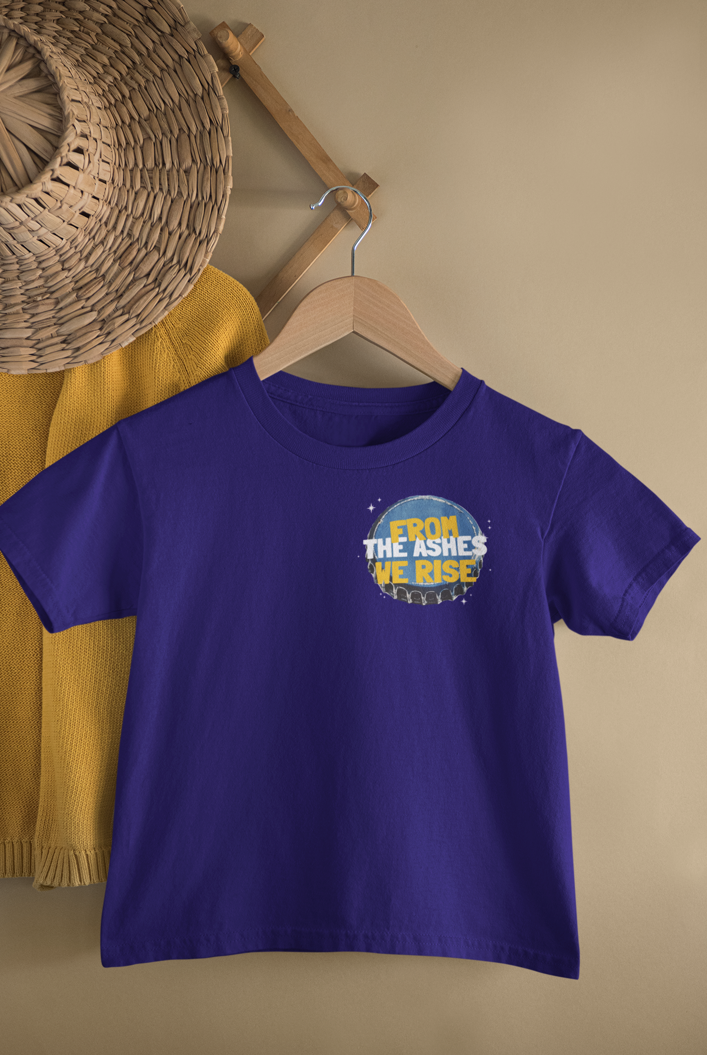 Kids From The Ashes We Rise Quote Print Round Neck T-Shirt