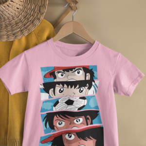 Kids Anime Soccer Cartoon Print Round Neck T-Shirt