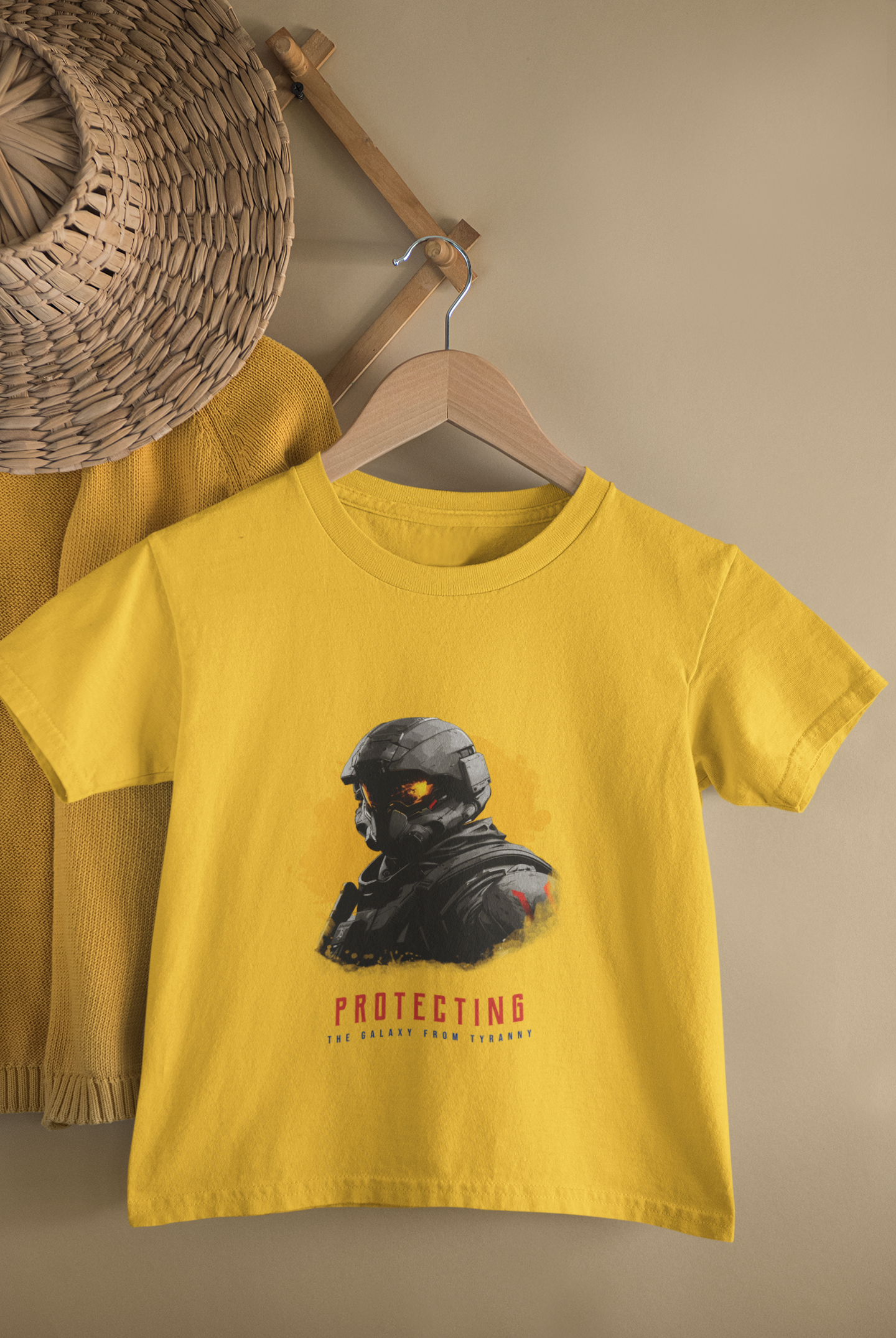 Kids Galaxy Protector Soldier Gaming Print Round Neck T-Shirt