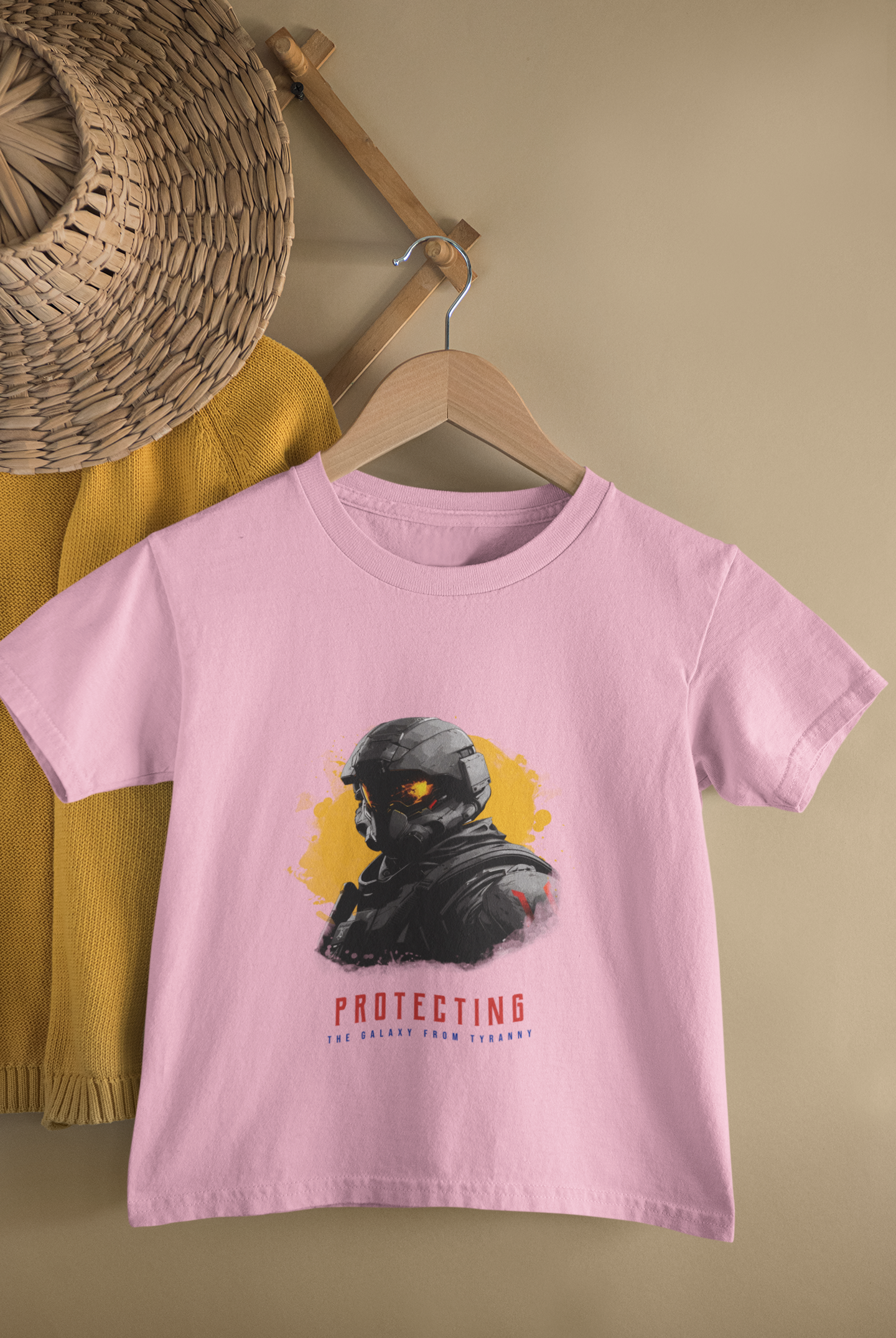 Kids Galaxy Protector Soldier Gaming Print Round Neck T-Shirt