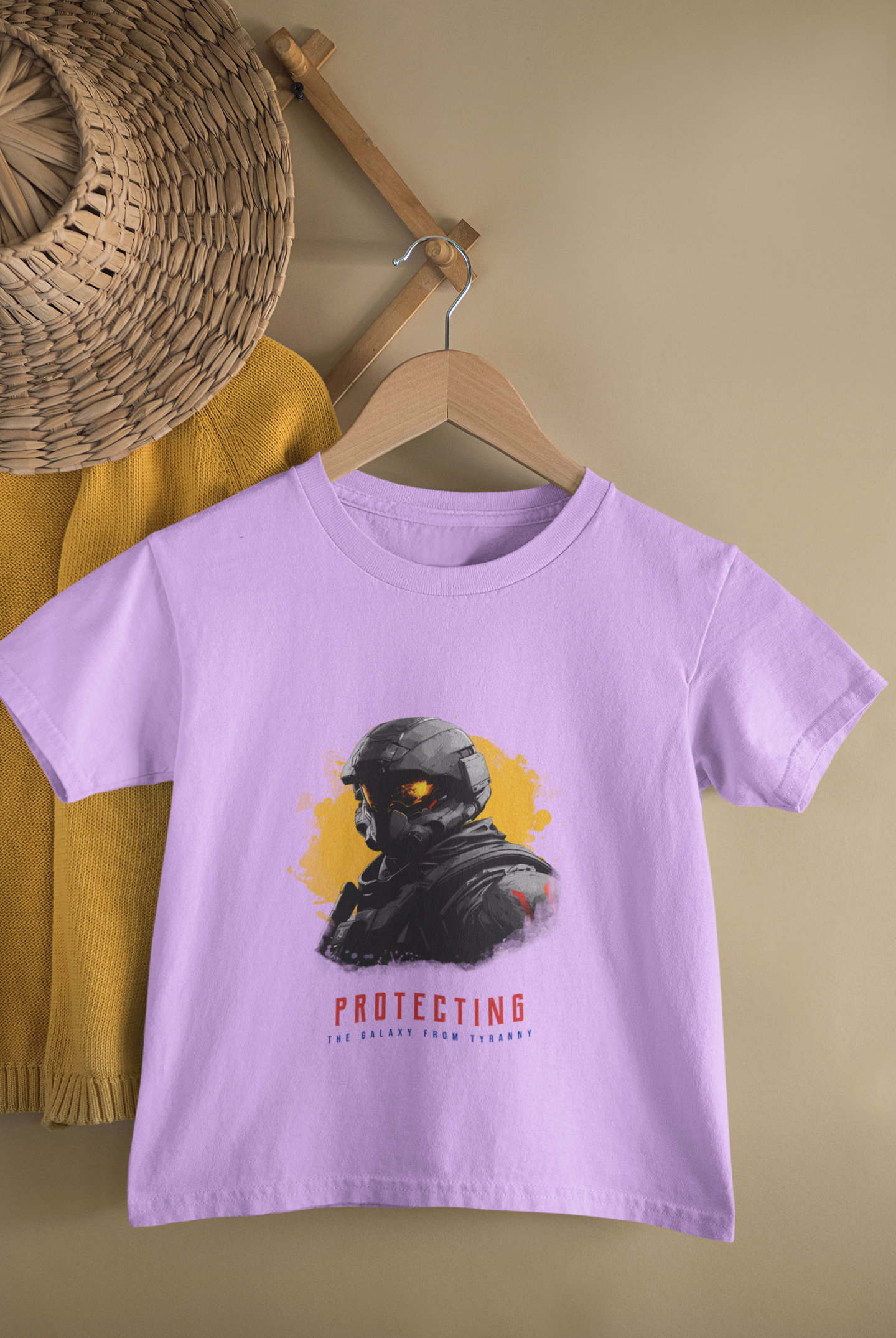 Kids Galaxy Protector Soldier Gaming Print Round Neck T-Shirt