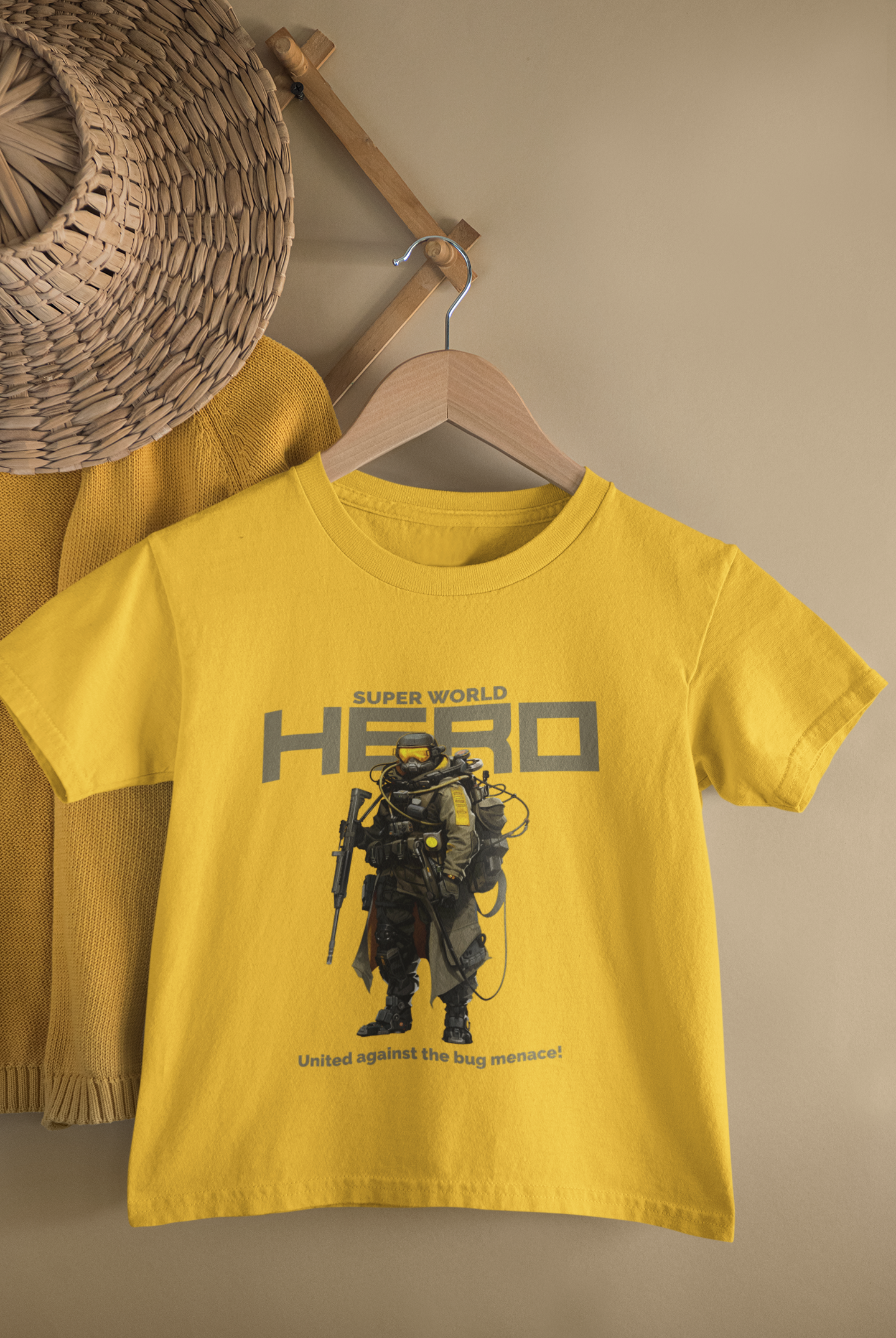 Kids Super World Hero Soldier Gaming Print Round Neck T-Shirt