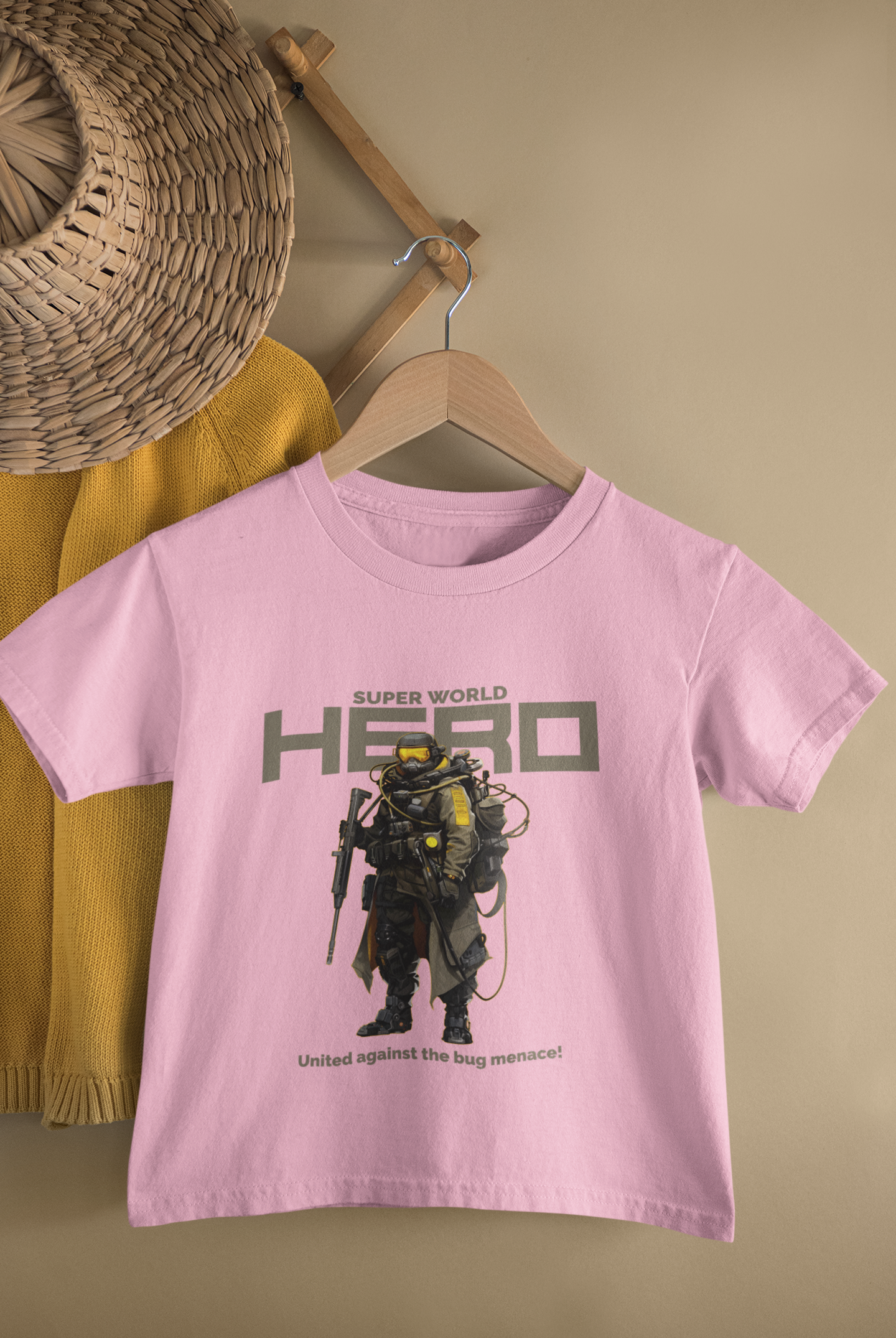 Kids Super World Hero Soldier Gaming Print Round Neck T-Shirt