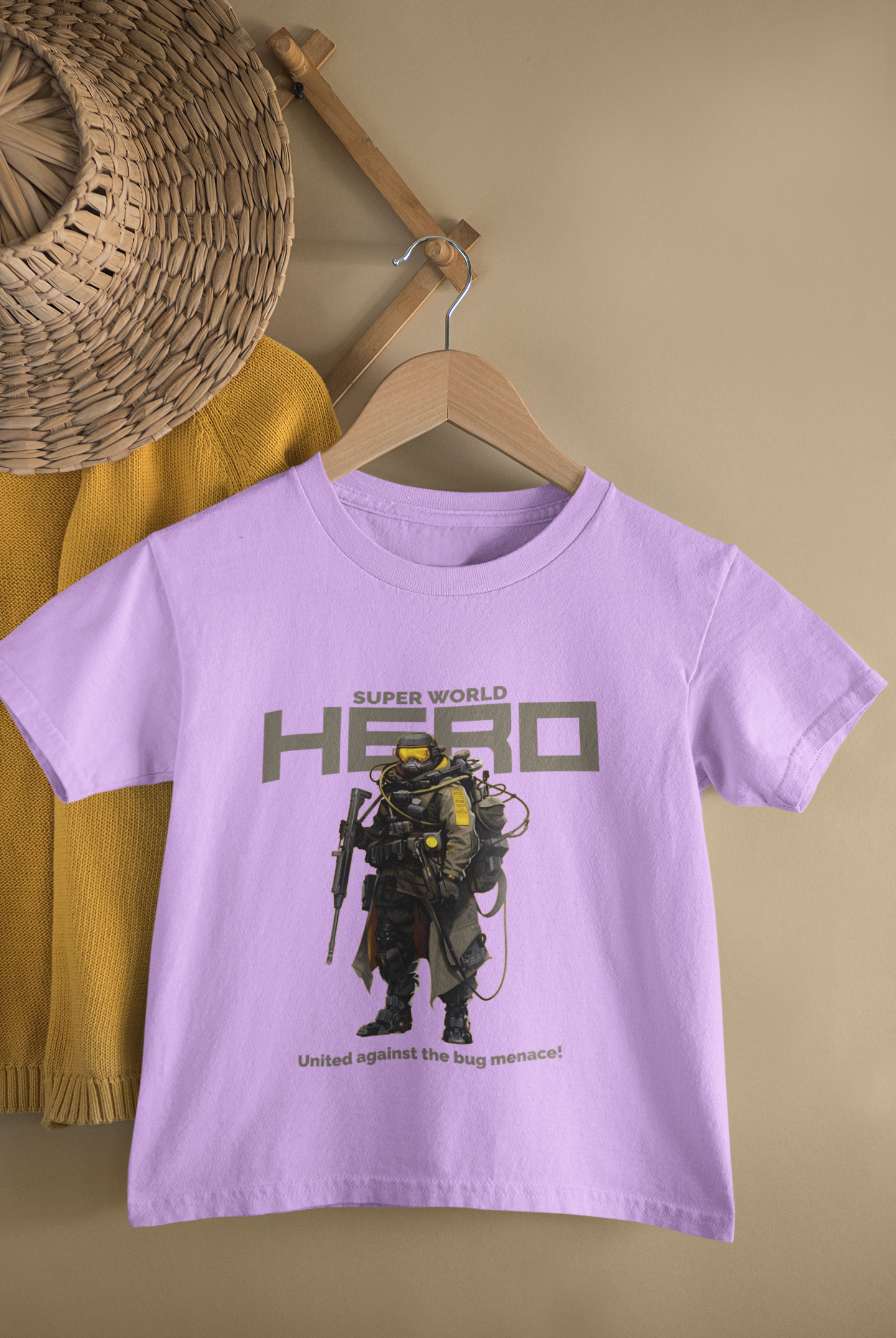 Kids Super World Hero Soldier Gaming Print Round Neck T-Shirt