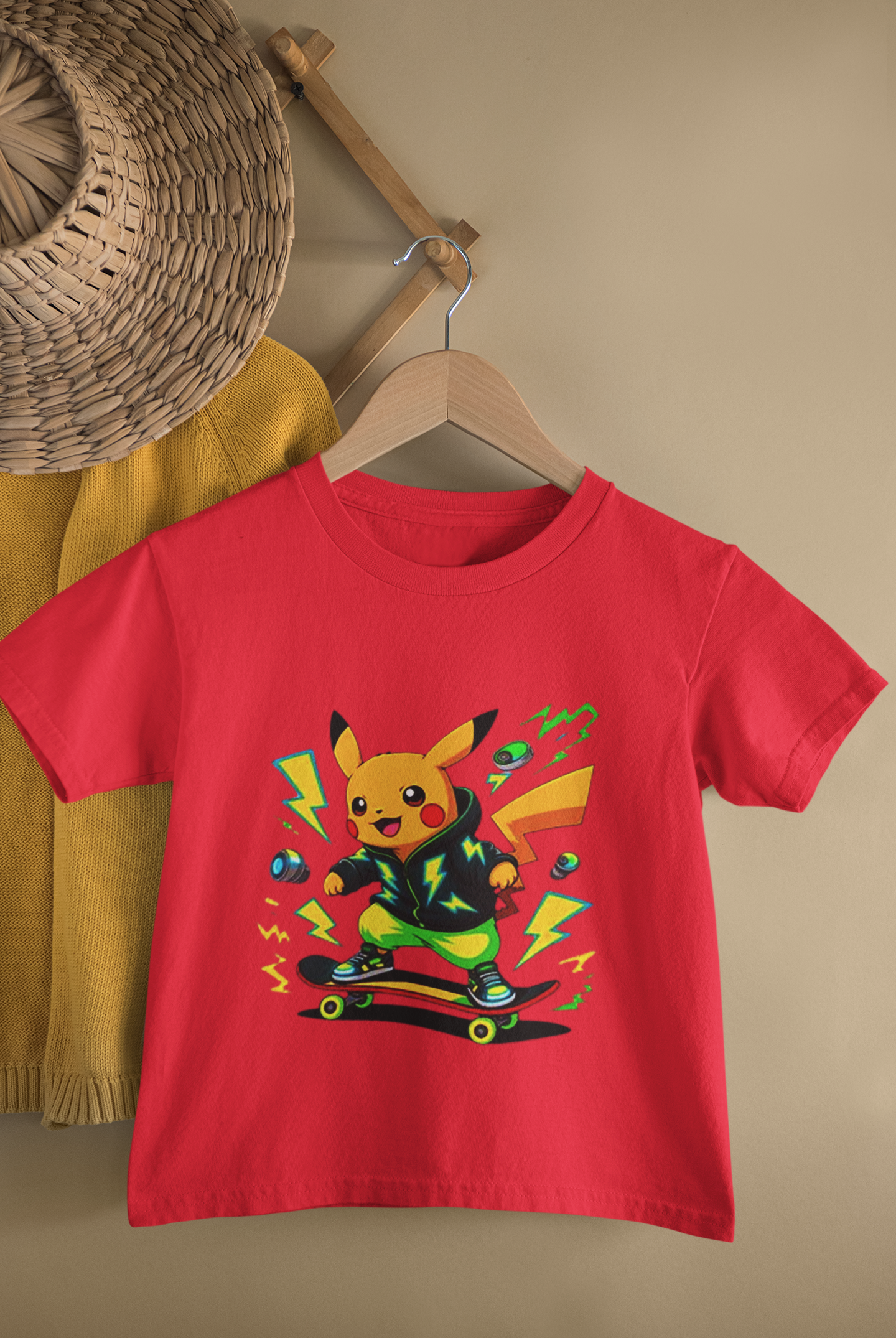 Kids Electric Skate Cartoon Printed T-Shirt
