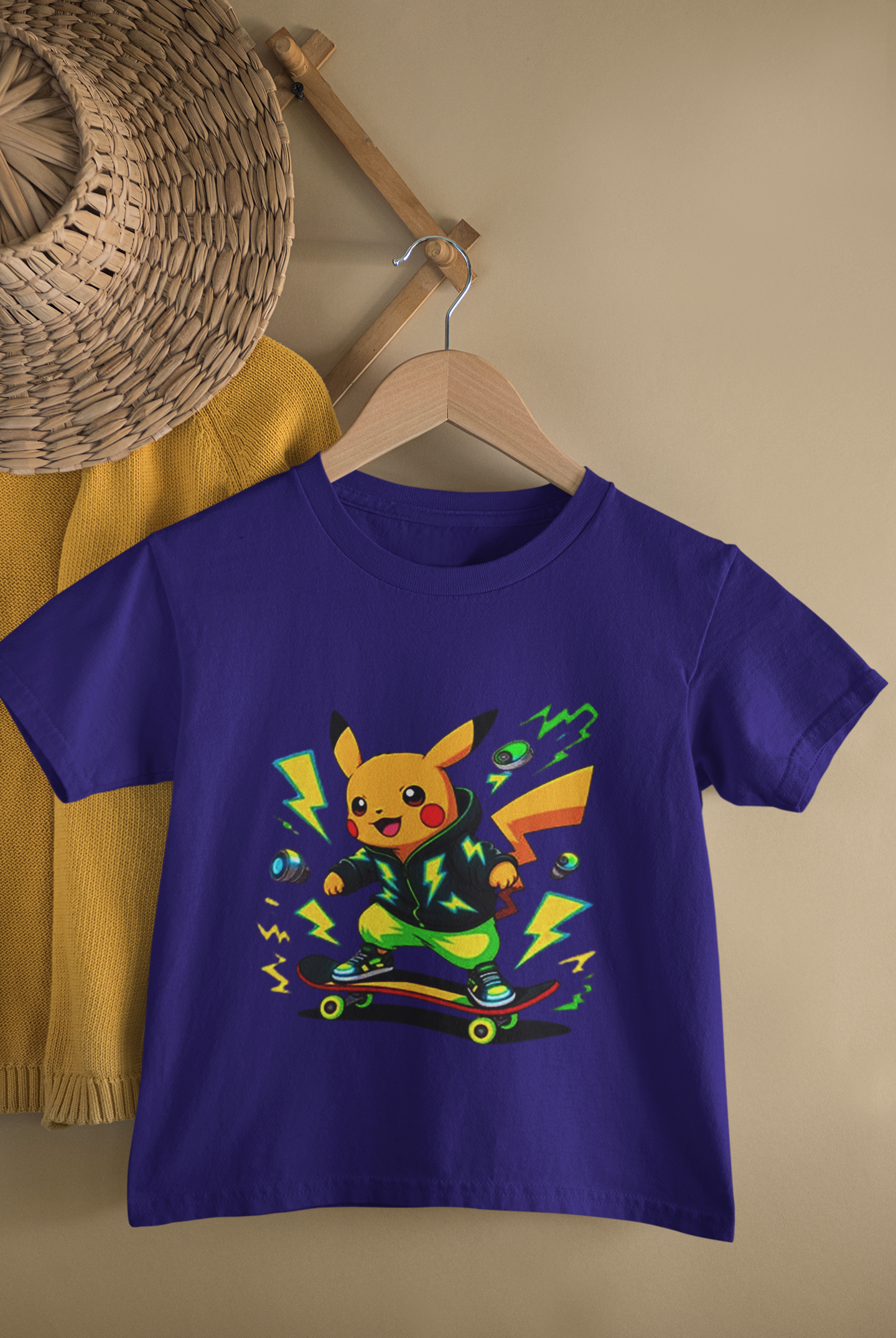 Kids Electric Skate Cartoon Printed T-Shirt