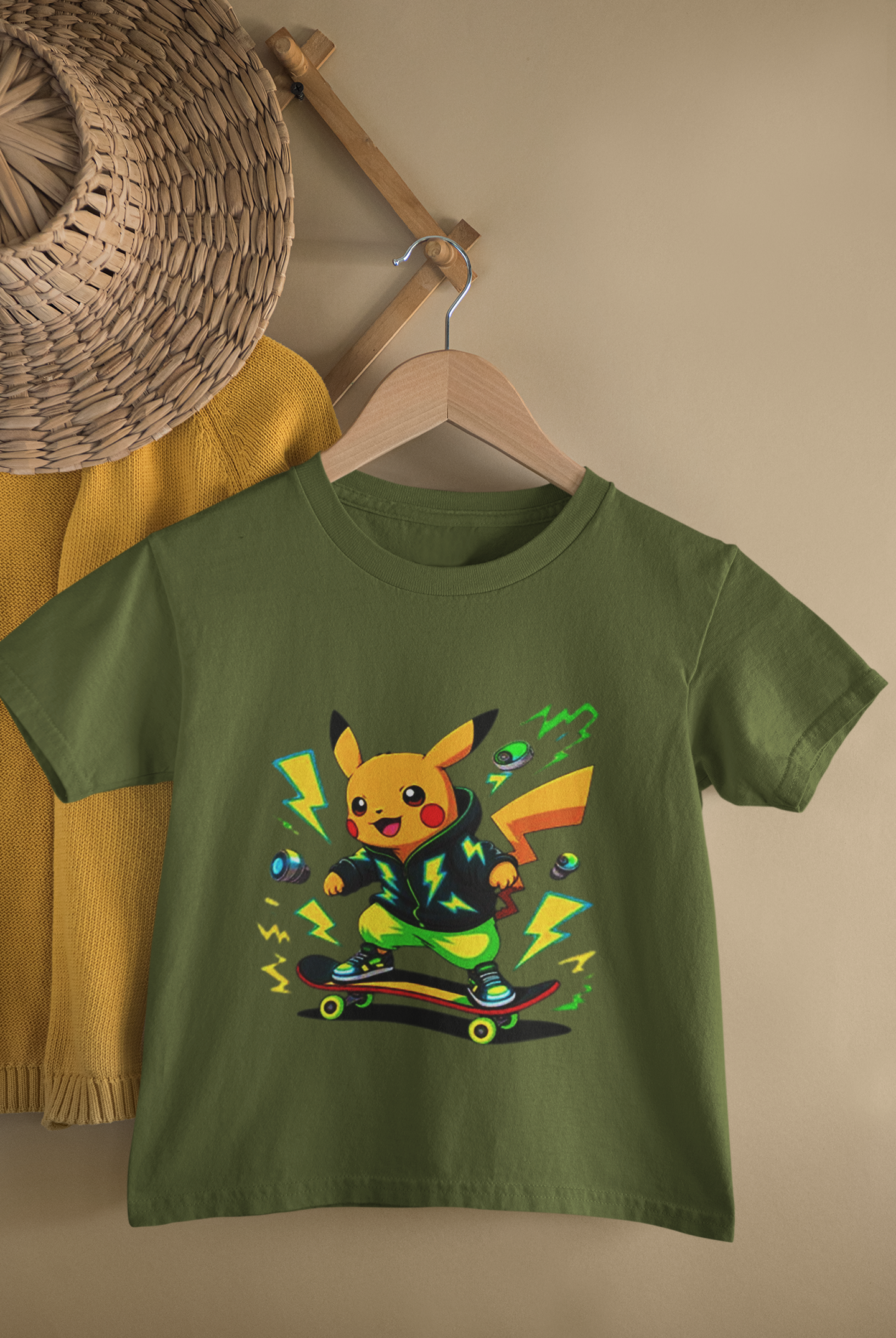 Kids Electric Skate Cartoon Printed T-Shirt