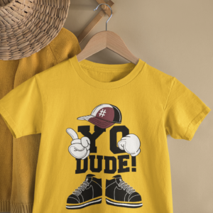 Kids Yo Dude Printed Round Neck T-Shirt