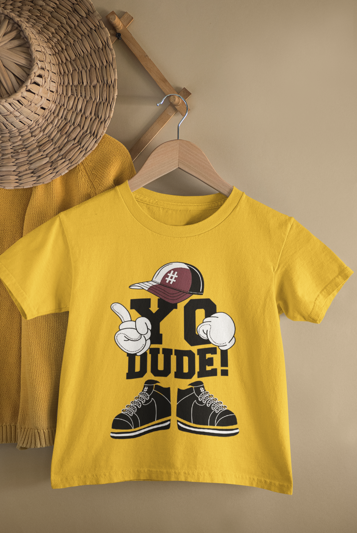 Kids Yo Dude Printed Round Neck T-Shirt