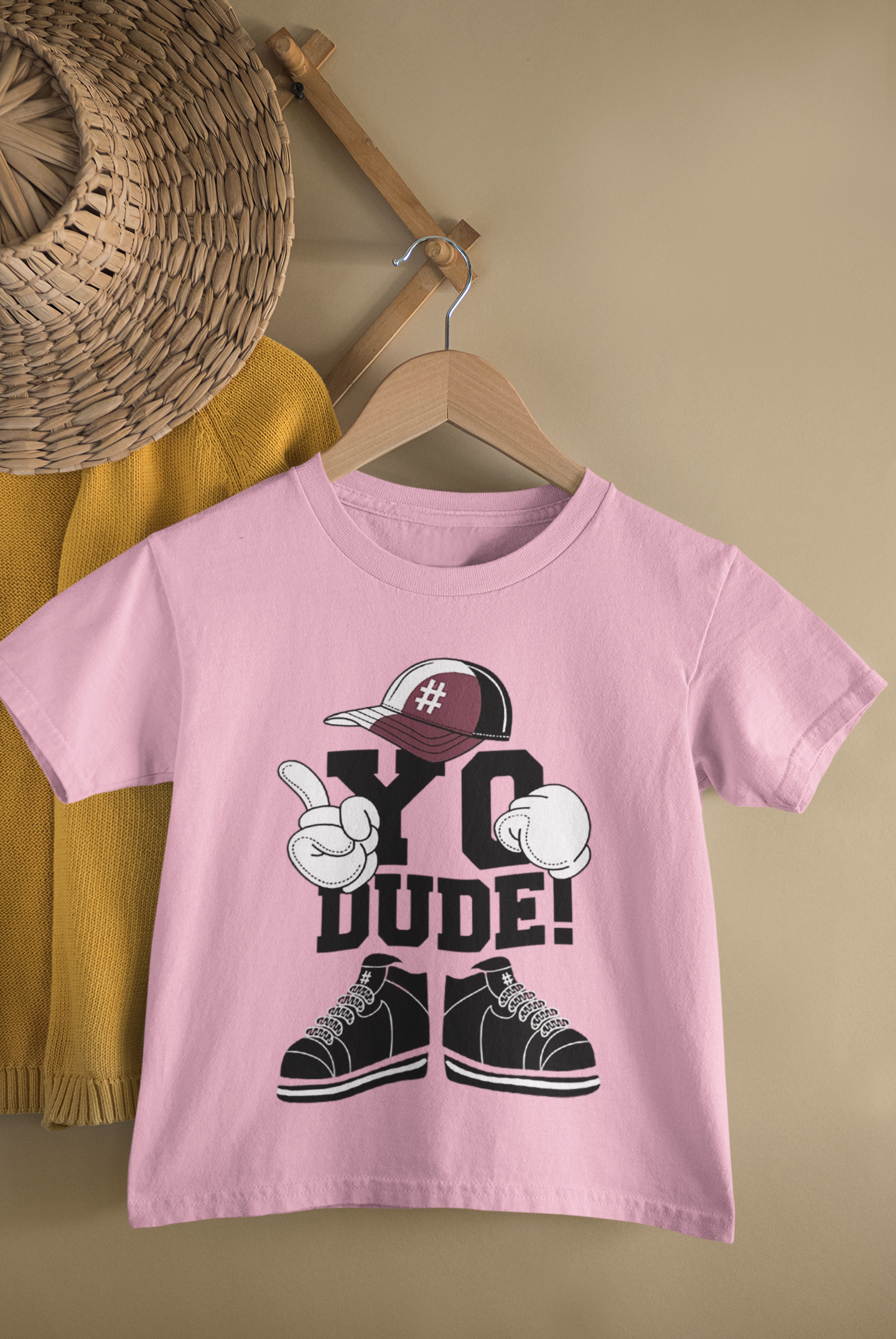 Kids Yo Dude Printed Round Neck T-Shirt