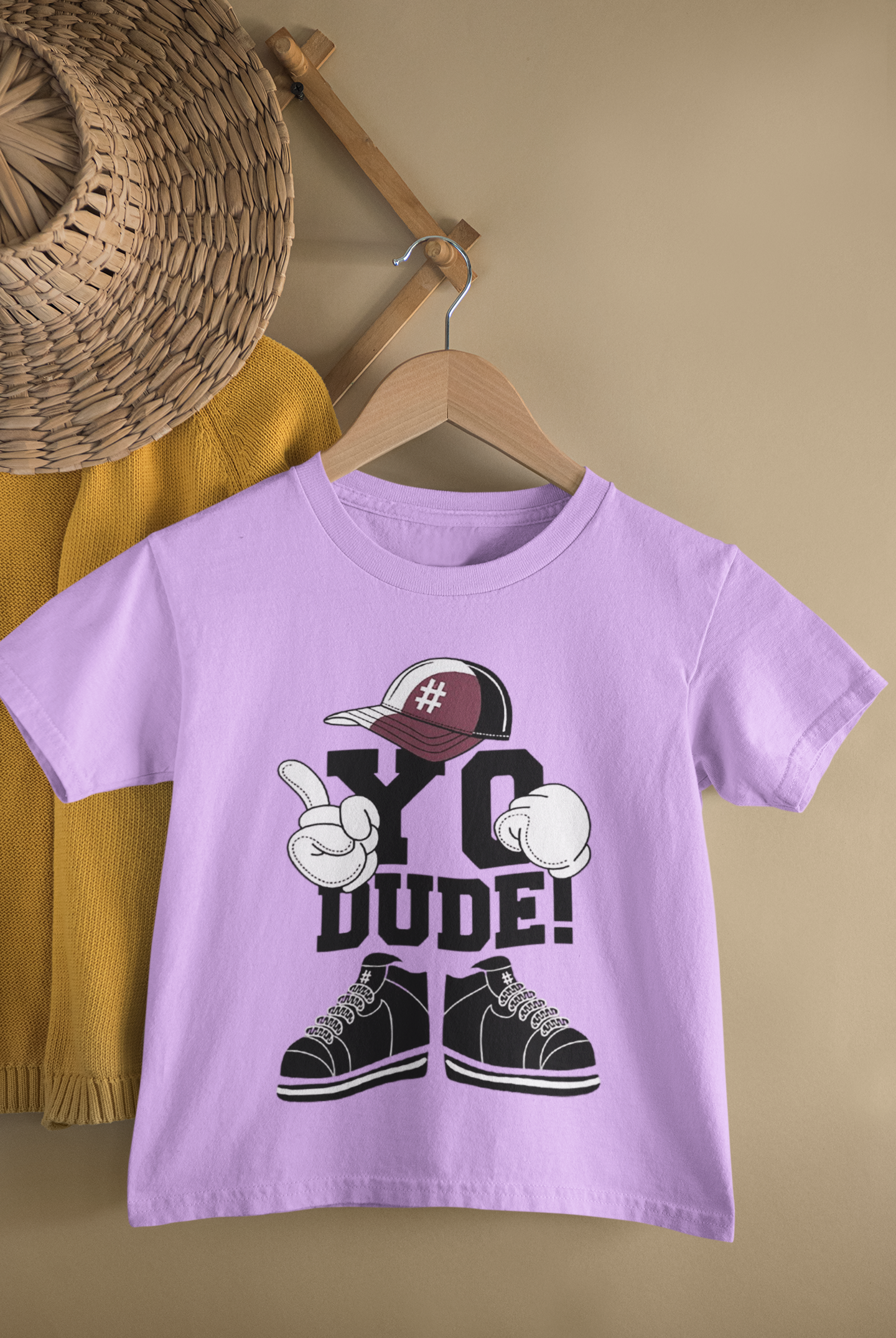 Kids Yo Dude Printed Round Neck T-Shirt