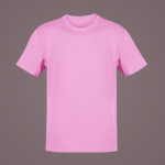 Solid Blank Round Neck Half Sleeve T-Shirt - Baby Pink