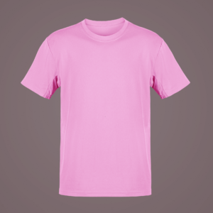 Solid Blank Round Neck Half Sleeve T-Shirt - Baby Pink