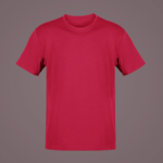 Solid Blank Round Neck Half Sleeve T-Shirt - Cherry Red