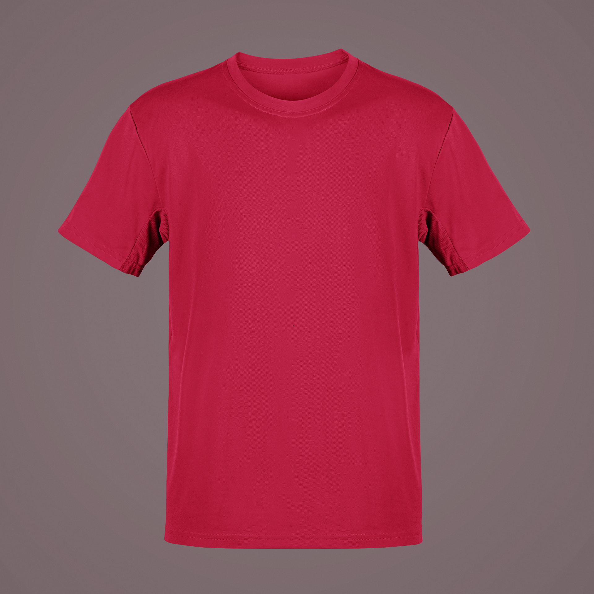 Solid Blank Round Neck Half Sleeve T-Shirt - Cherry Red