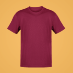 Solid Blank Round Neck Half Sleeve T-Shirt - Maroon