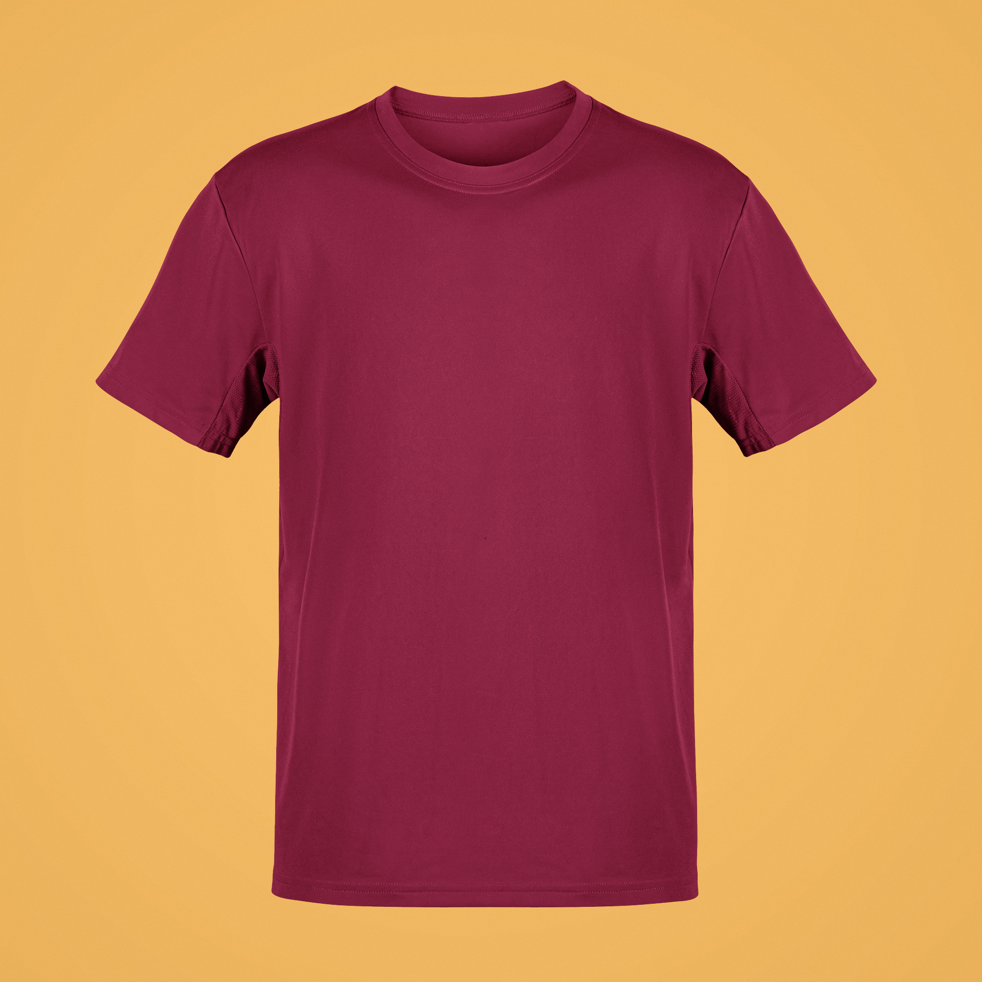 Solid Blank Round Neck Half Sleeve T-Shirt - Maroon