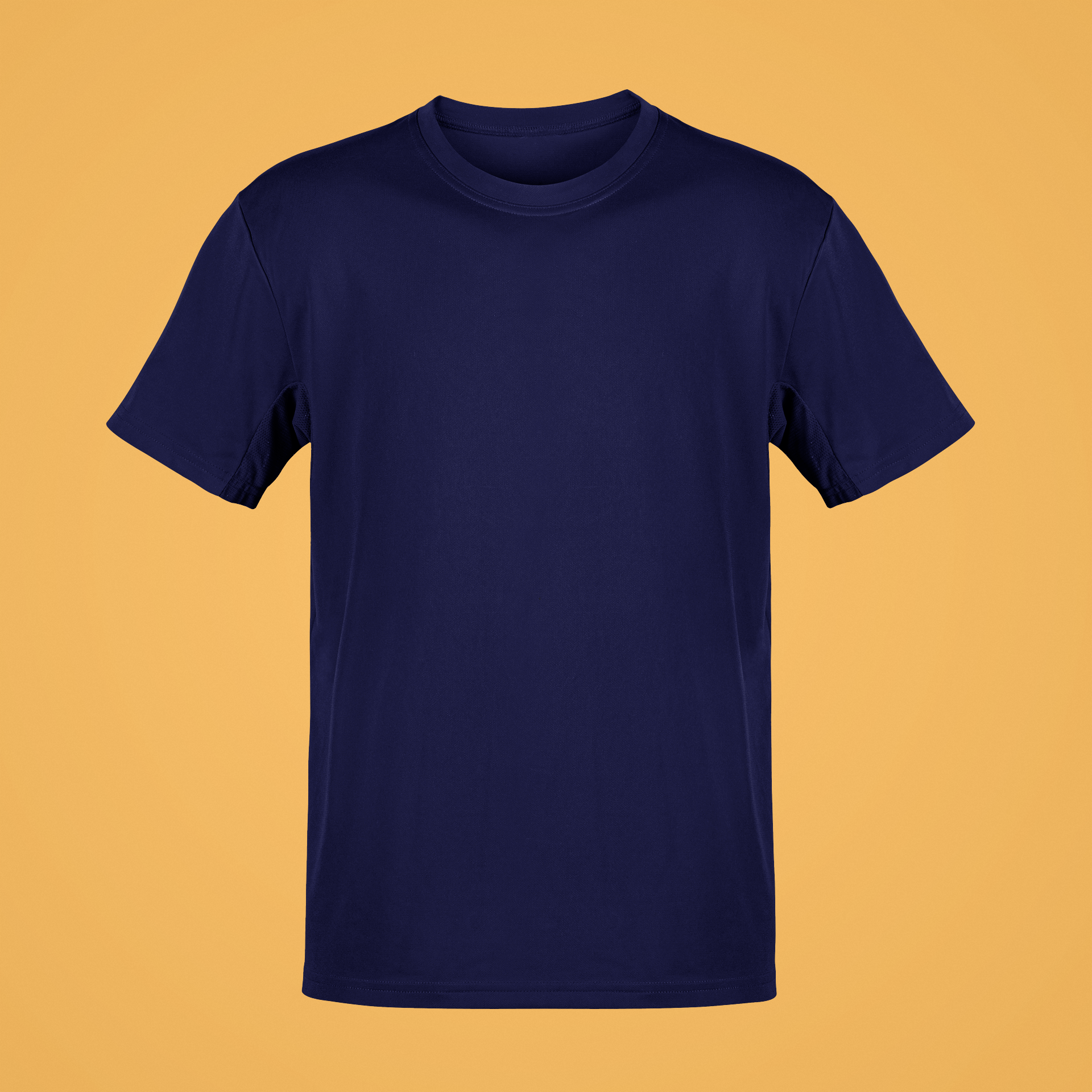 Solid Blank Round Neck Half Sleeve T-Shirt - Navy Blue