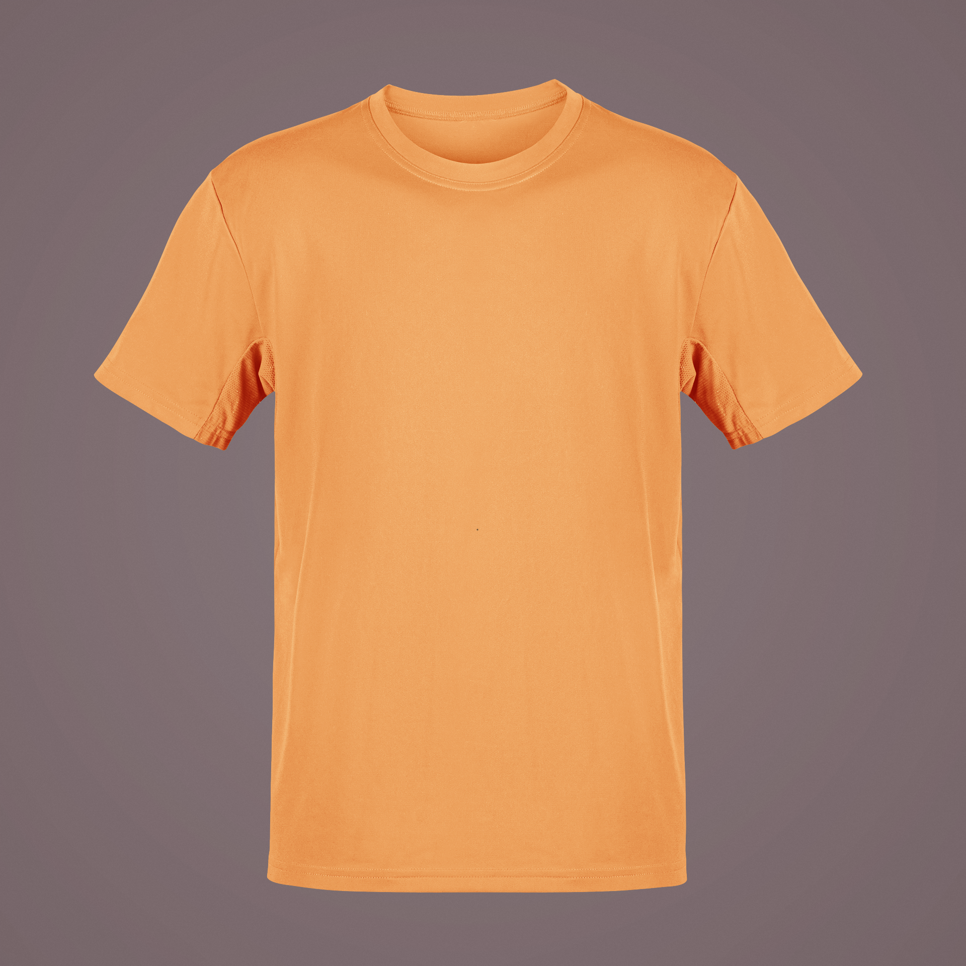 Solid Blank Round Neck Half Sleeve T-Shirt - Tangerine Orange