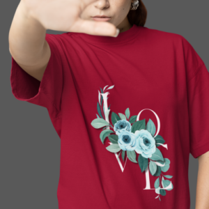 Women’s LOVE Floral Graphic Round Neck T-Shirt