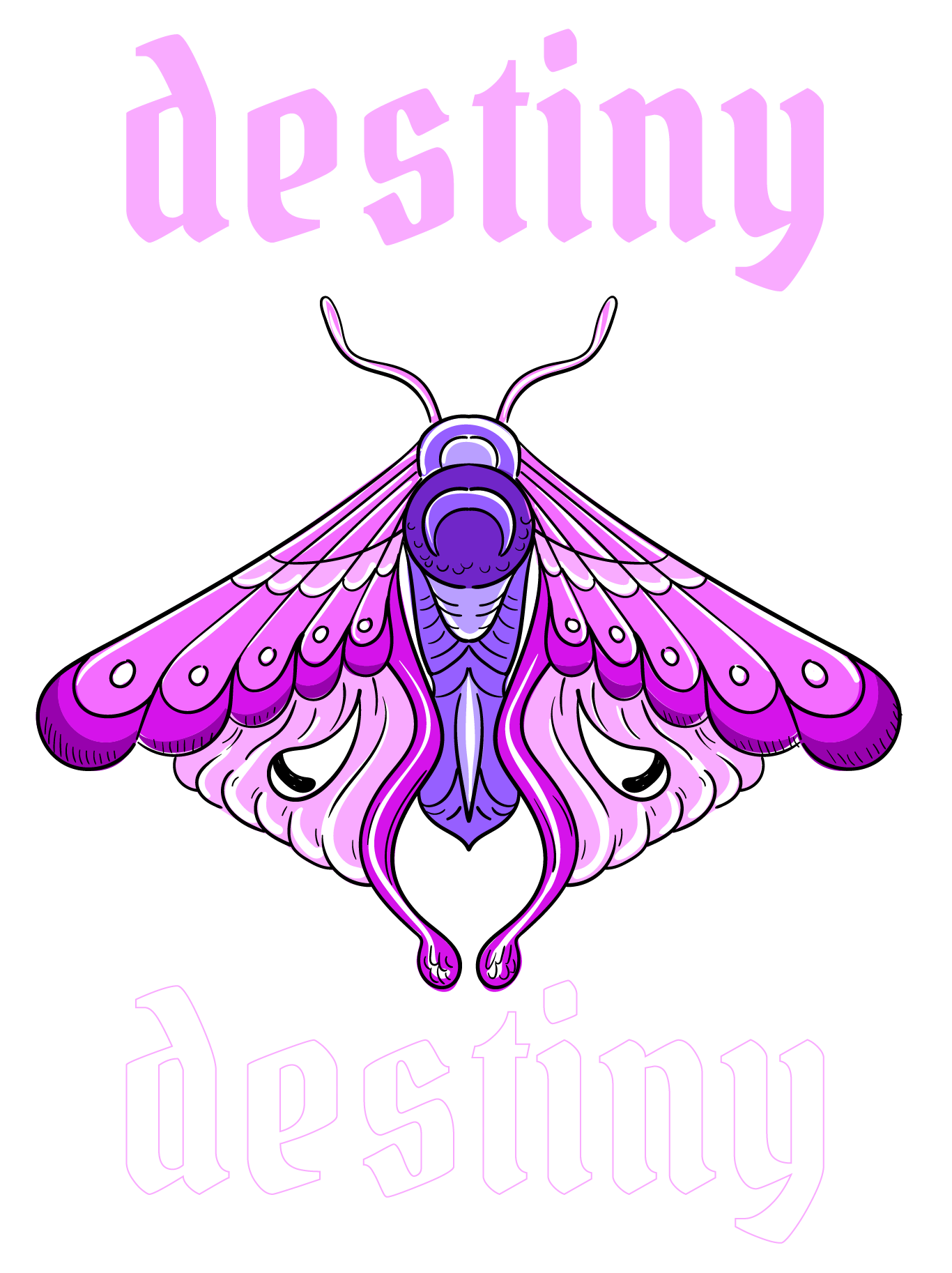 Destiny butterfly graphic print design