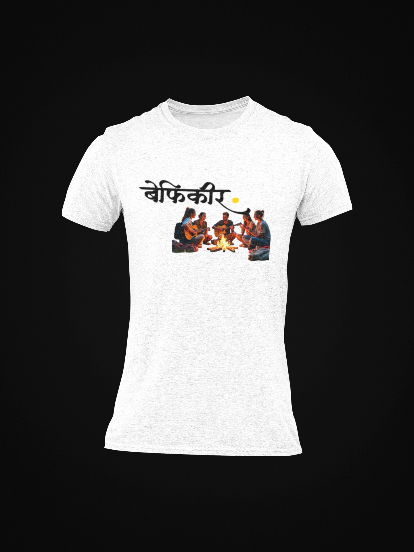Men's Baithak Gang Marathi Printed Round Neck T-Shirt in White