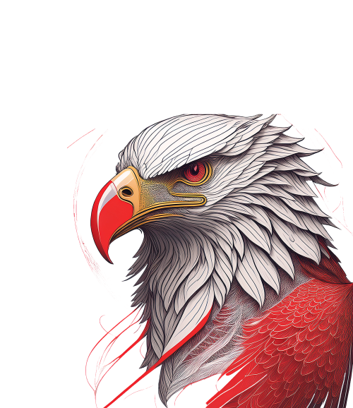 Eagle head back print design