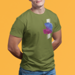 Men olive green round neck T-shirt with fishing catfish graphic