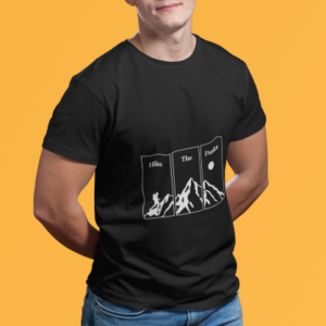 Men wearing black Hike The Peaks round neck T-shirt