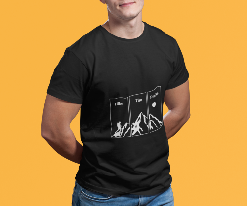 Men wearing black Hike The Peaks round neck T-shirt