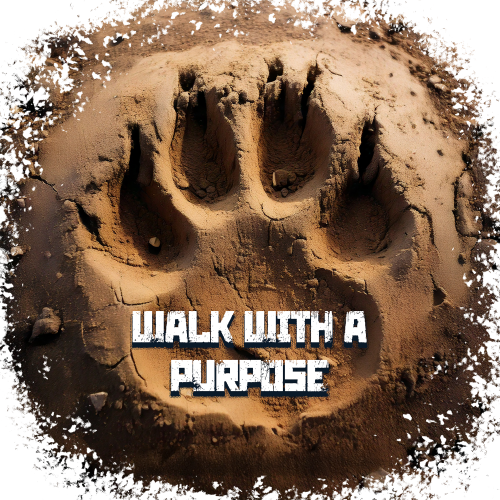 Walk With A Purpose paw back print design