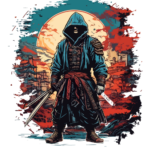 Samurai warrior back print design