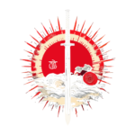 Samurai sword front print design