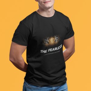 Men wearing black The Fearless round neck T-shirt