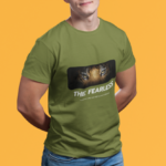 Men wearing olive green The Fearless round neck T-shirt