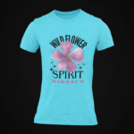 Men's Wild Flower Spirit Graphic Round Neck T-Shirt in Cyan