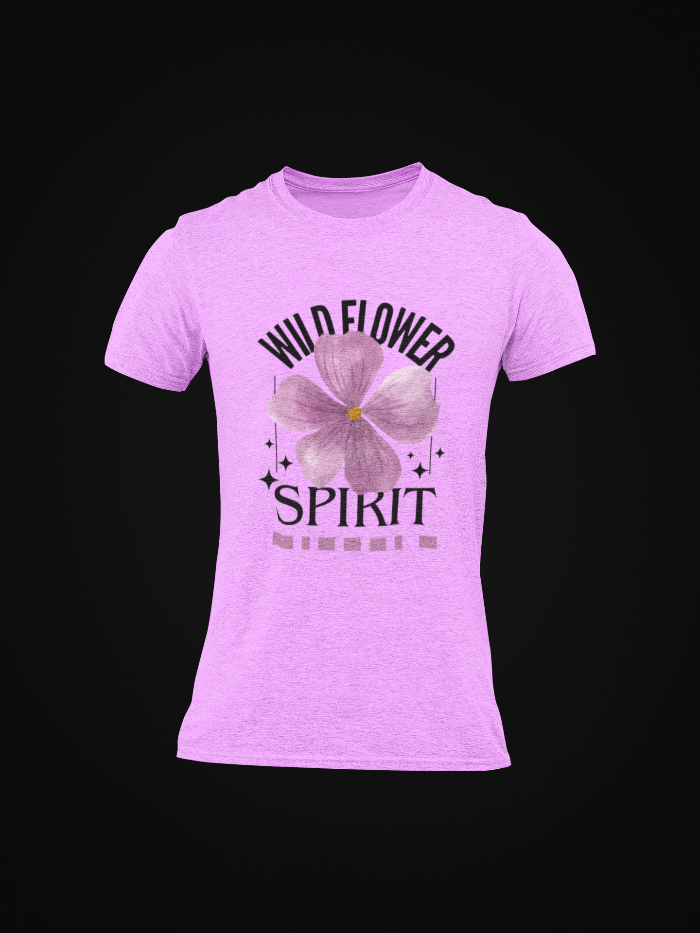 Men's Wild Flower Spirit Graphic Round Neck T-Shirt in Purple