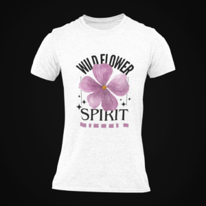 Men's Wild Flower Spirit Graphic Round Neck T-Shirt in White